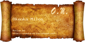 Okenka Milos névjegykártya